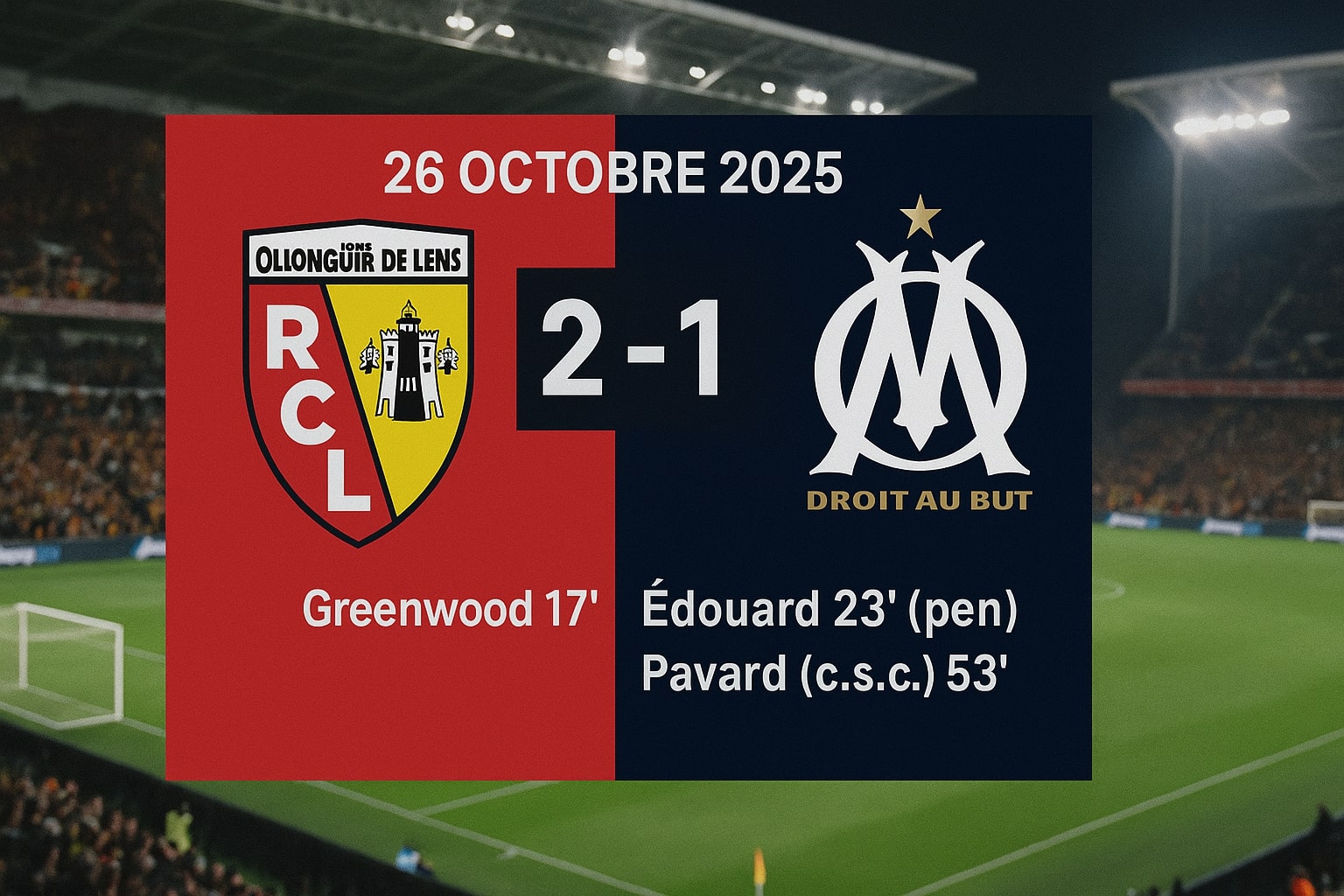 Victoire du RC Lens face à Marseille à Bollaert