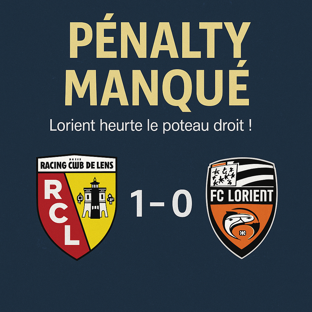 Mohamed Bamba rate son pénalty face au RC Lens - poteau droit du gardien