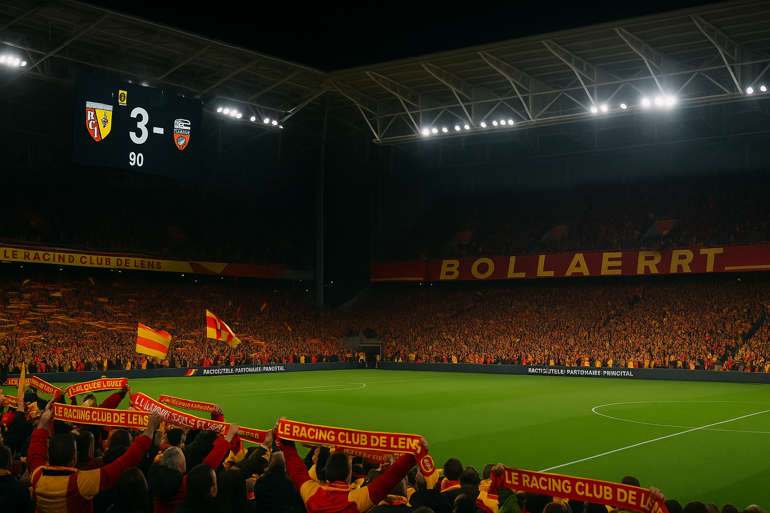 Victoire du RC Lens 3-0 contre le FC Lorient à Bollaert-Delelis