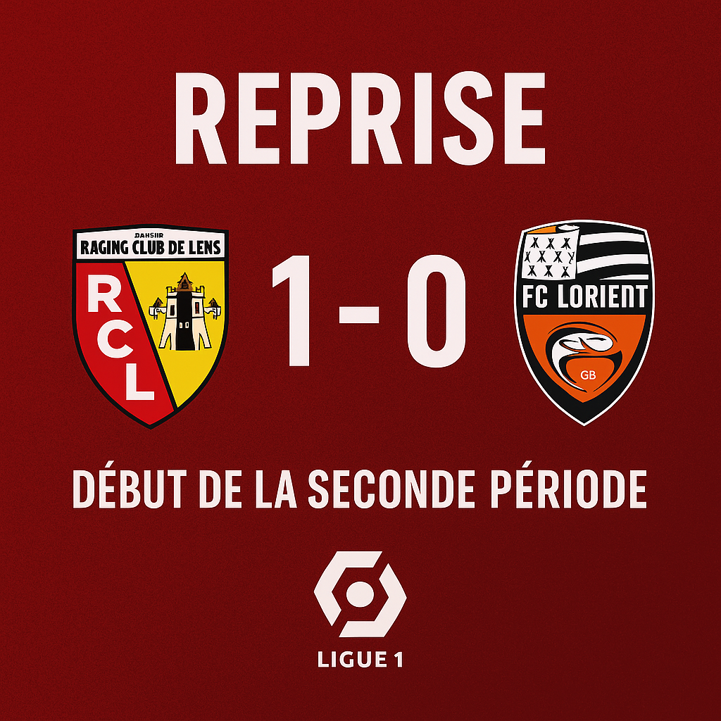 Reprise de la seconde mi-temps entre le RC Lens et le FC Lorient - Bollaert-Delelis
